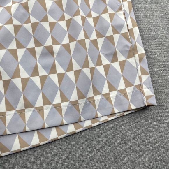 Open Edit Nordstrom Mens XL Recycled Volley Swim Trunks 4" Purple Diamond Grid - Picture 15 of 16